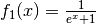 f_1(x) = \frac{1}{e^{x} + 1}