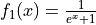 f_1(x) = \frac{1}{e^{x} + 1}