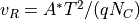 v_R = A^* T^2 / (q N_C)